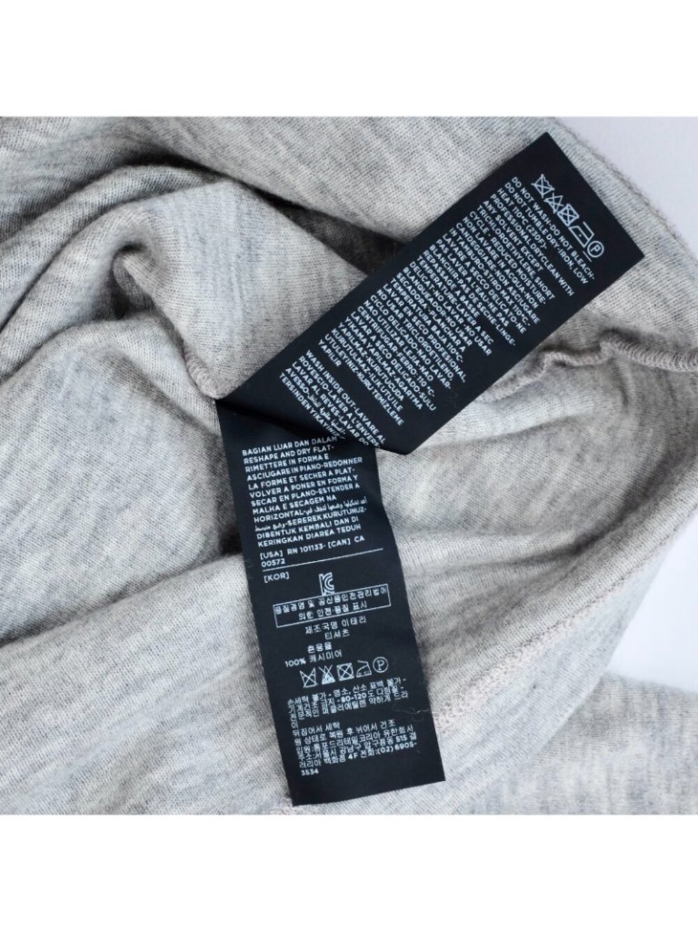 TOM FORD 56 US 46 sweater T shirt 100% cashmere long sleeves gray TF logo - Picture 6 of 7